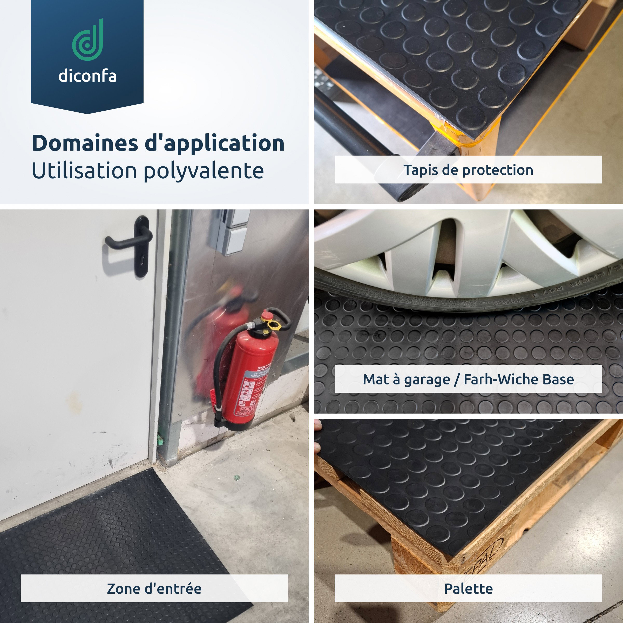 Tapis à picots diconfa Tapis en caoutchouc 3 mm d'épaisseur