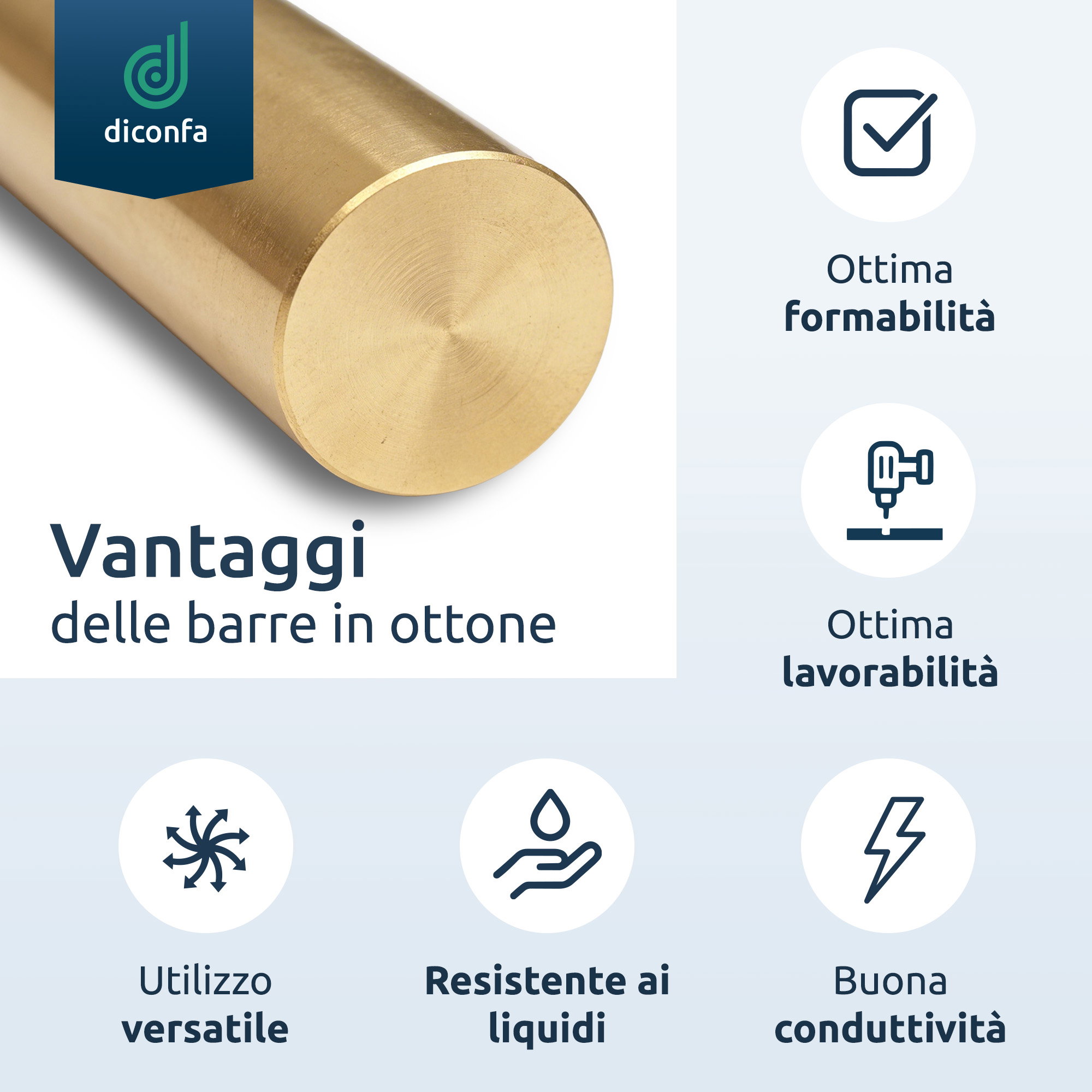 CW614N Barra tonda in ottone su misura