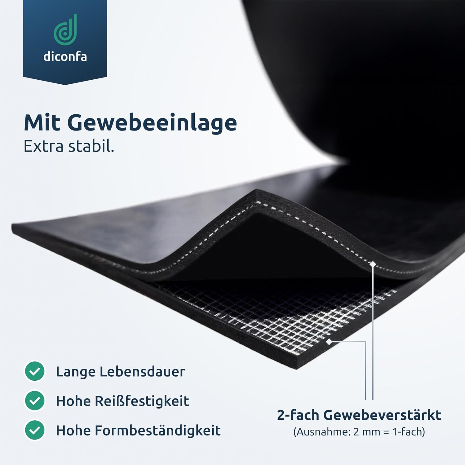 Gummistreifen SBR mit Gewebeeinlage nach Maß
