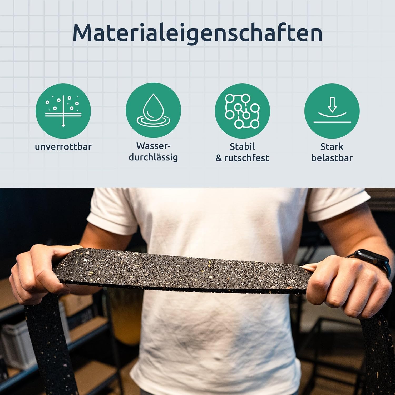 diconfa Kreisrunde Bautenschutzmatte Gummigranulat Ø 100–1400 mm Stärke 3–20 mm Made in Germany