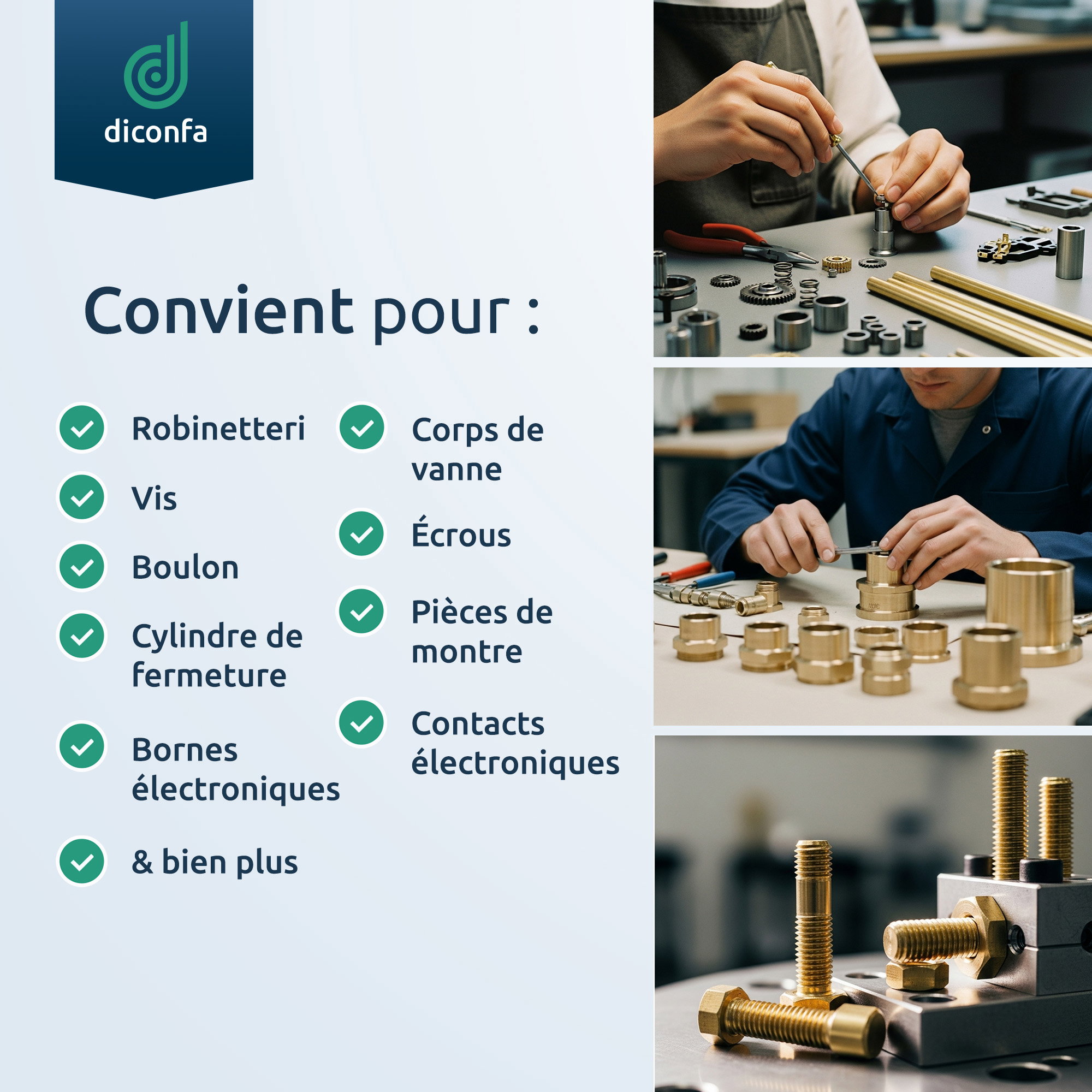 CW614N Barre ronde en laiton sur mesure