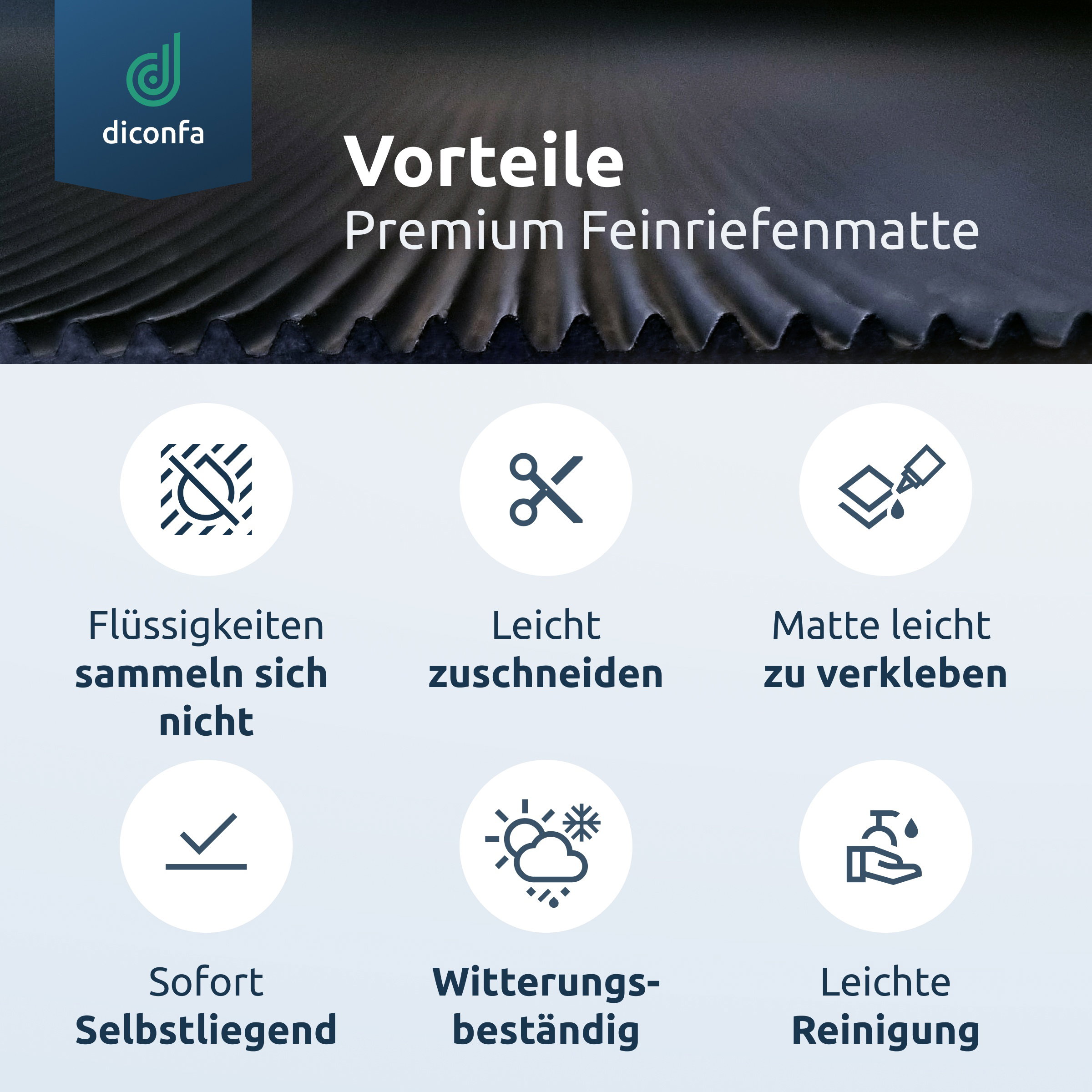 ÖLBESTÄNDIGE Feinriefenmatte 3 mm stark nach Maß
