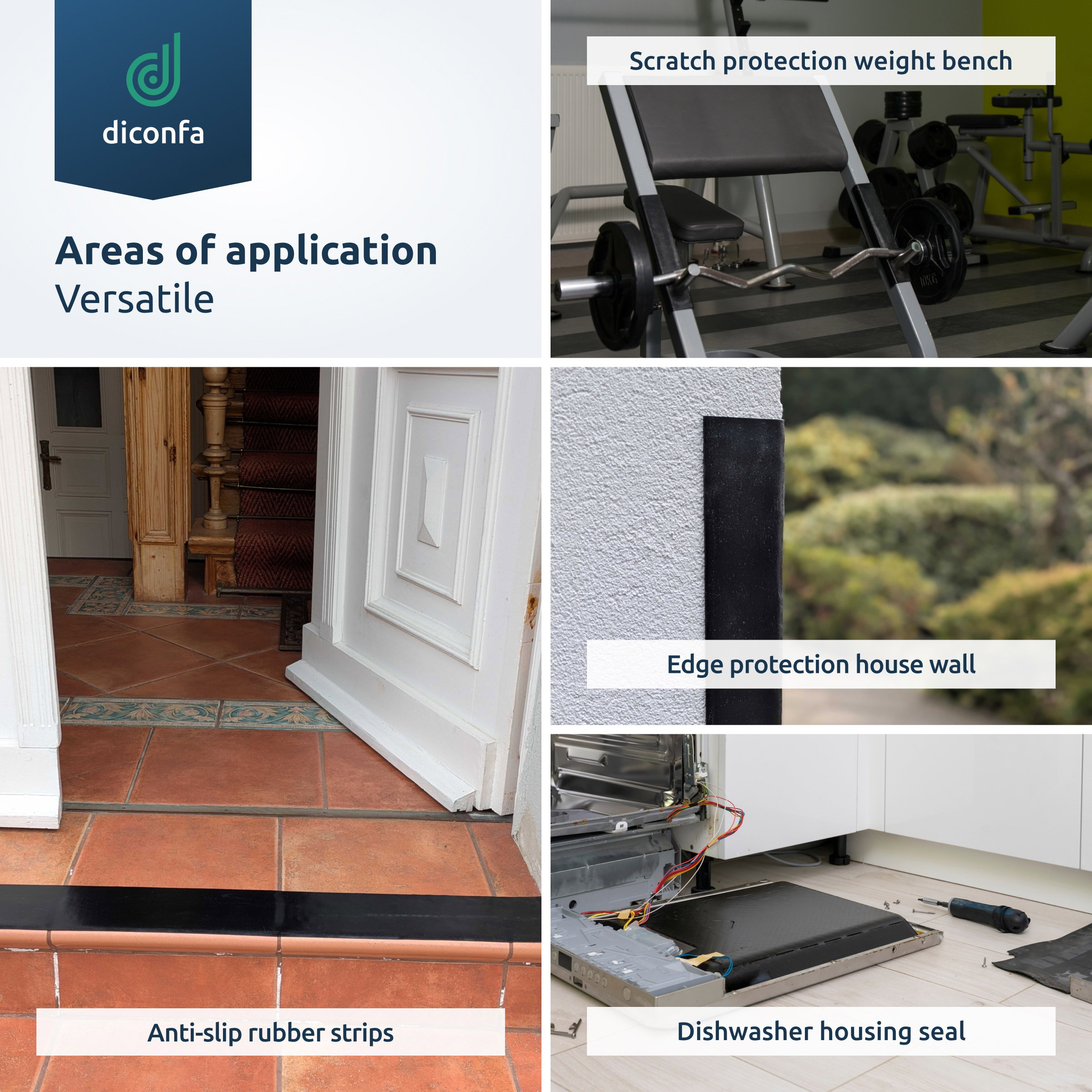 self-adhesive rubber strips made to measure